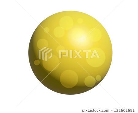 Golden yellow mid-autumn festival full moon 3D icon Golden yellow mid-autumn festival full moon 3D icon 121601691