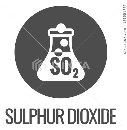 Sulphur Dioxide Beaker Chemistry Icon Concept 121601775