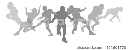 American Football Silhouette Player Silhouettes 121601778