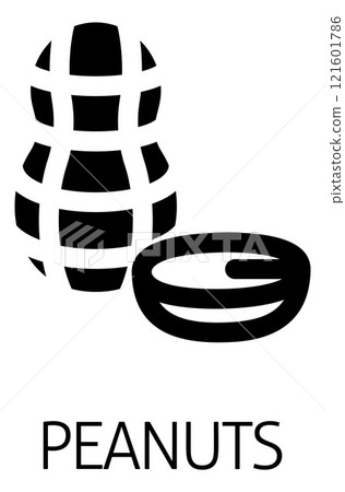 Peanut Nut Food Allergy Icon Concept Peanut Nut Food Allergy Icon Concept 121601786