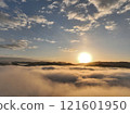 Sunrise over a sea of clouds (drone aerial photography) 121601950