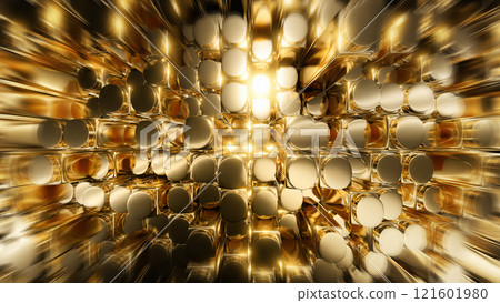 Abstract 3d rendering of golden square cylinder blocks surface. Futuristic background with extruded cylinders shape. High resolution 8k. Abstract 3d rendering of golden square cylinder blocks surface. Futuristic background with extruded cylinders shape. High resolution 8k. 121601980