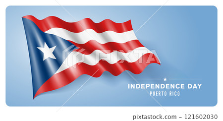 Puerto Rico independence day vector banner, greeting card. 121602030