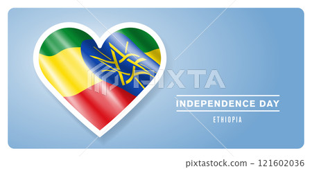 Ethiopia happy independence day greeting card, banner vector illustration 121602036