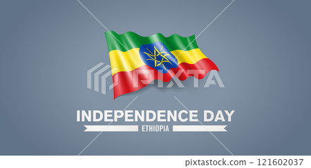 Ethiopia happy independence day greeting card, banner with template text vector illustration 121602037