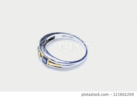 Platinum and gold sapphire ring 121602209