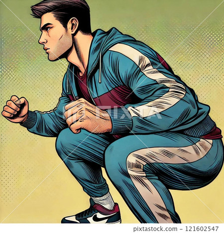 Man doing squat training 121602547