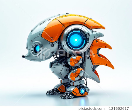 Futuristic robotic creature resembling a hedgehog showcases advanced technology and design innovation Futuristic robotic creature resembling a hedgehog showcases advanced technology and design innovation 121602617