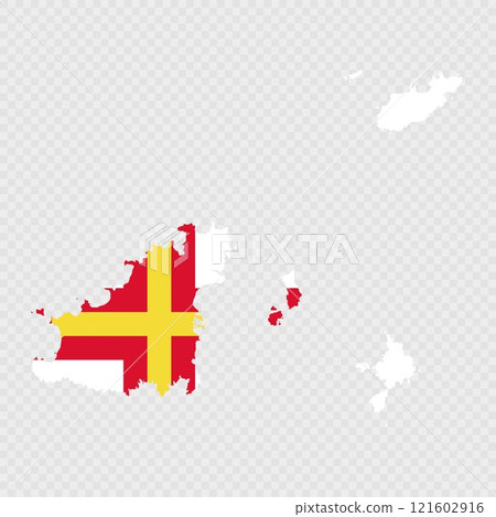Guernsey map silhouette with flag on white background Guernsey map silhouette with flag on white background 121602916