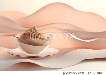 Color of the year 2025 inspired mocha mousse dessert showcasing soft, elegant tones 121603005