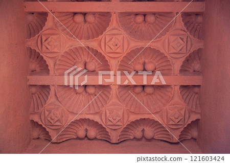 Intricate plasterwork detail at Casa Vicens in Spain 121603424