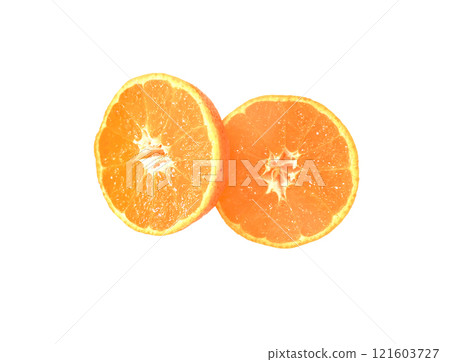 新鮮的橘子照片切片 121603727