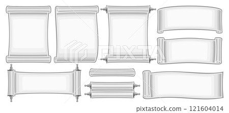 Vector White Paper Scroll Set Vector White Paper Scroll Set 121604014