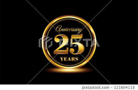 luxury gold 25 years anniversary symbol 121604118