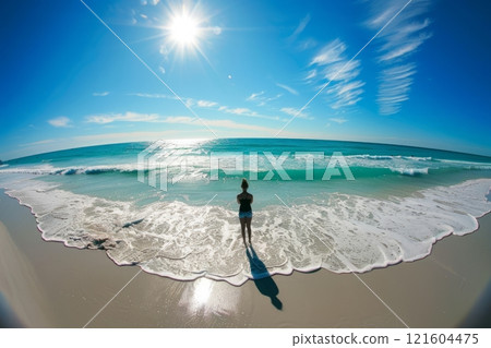 Beautiful colorful seascape, vacation at sea 121604475