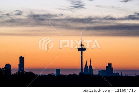 Cologne against sunrise, North Rhine Westphalia, Germany Cologne against sunrise, North Rhine Westphalia, Germany 121604719