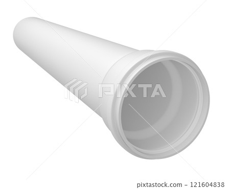 Clay render of plastic sewer pipe with the seal - 3D illustration 121604838