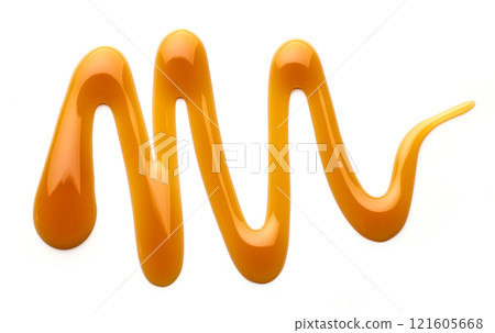caramel sauce on white background 121605668