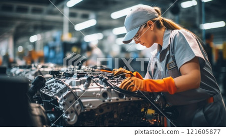 Woman auto mechanic. ai generated image 121605877