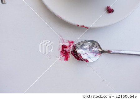 foods spilled over the breakfast table. foods spilled over the breakfast table. 121606649