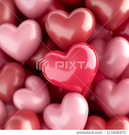 Heart shaped ballons. Valentine's day background. Love banner Heart shaped ballons. Valentine's day background. Love banner 121606975