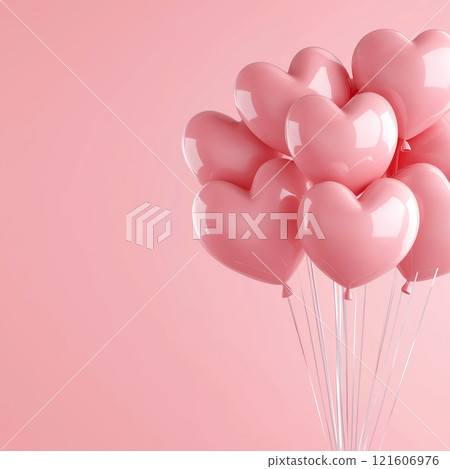 Heart shaped ballons. Valentine's day background. Love banner 121606976