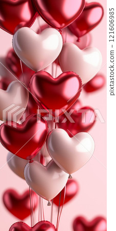 Heart shaped ballons. Valentine's day background. Love banner 121606985