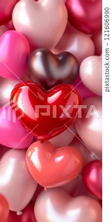Heart shaped ballons. Valentine's day background. Love banner Heart shaped ballons. Valentine's day background. Love banner 121606990