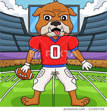 American Football Mascot Colored Cartoon American Football Mascot Colored Cartoon 121607104
