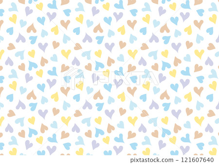 Cute heart pattern illustration_brown_swatch registration available 121607640