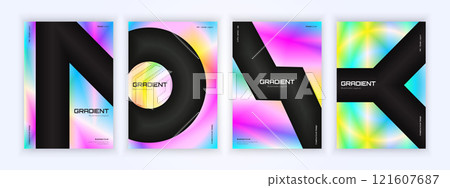 gradient booklet brochure full color abstract cover template bundle 121607687