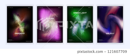 cover backgrounds set with modern abstract blurred color gradient. Smooth templates collection for brochures, posters, banners, flyers and cards 121607709