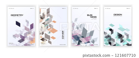 geometric style design covers, square pattern shapes that make perspective possible, poster covers, business reports, etc. geometric style design covers, square pattern shapes that make perspective possible, poster covers, business reports, etc. 121607710