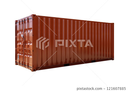 Red Container isolated on white background this has clipping path. Red Container isolated on white background this has clipping path. 121607885