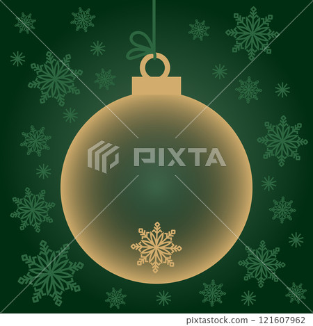 Christmas greeting cards with New Year green ball Christmas greeting cards with New Year green ball 121607962