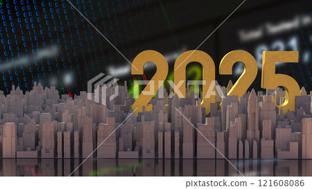 The 2025 number and city for Business concept 3d rendering. The 2025 number and city for Business concept 3d rendering. 121608086