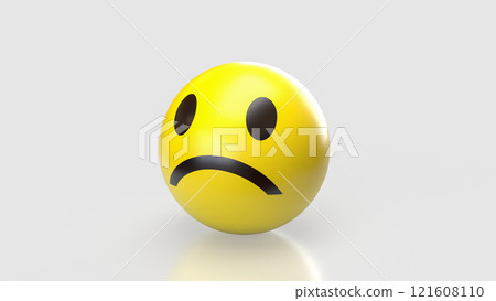 The Sad Emotion icon on white background 3d rendering. The Sad Emotion icon on white background 3d rendering. 121608110