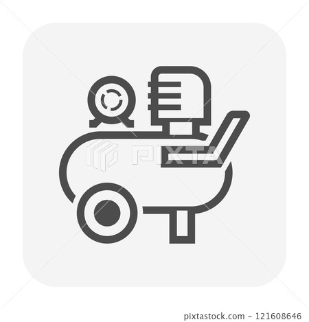 Air compressor tank vector icon. Air compressor tank vector icon. 121608646