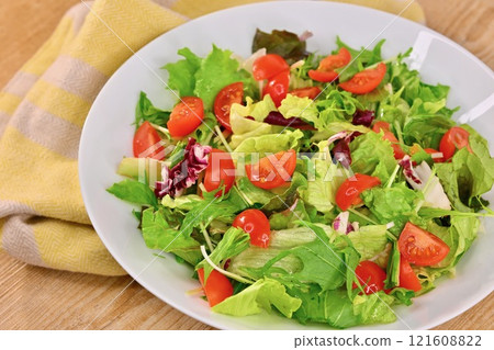 蔬菜沙拉，生菜，櫻桃番茄，沙拉，沙拉，健康，多彩 121608822