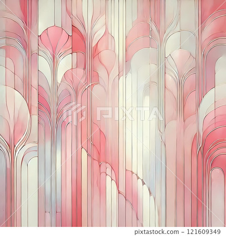 Ethereal Blossoms: Art Deco Elegance 121609349