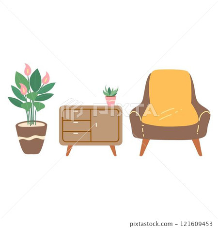 modern house or apartment with homeplants 121609453