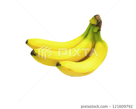 Bunch of yellow bananas on transparent background 121609792