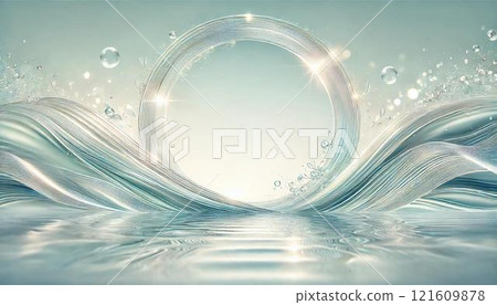 柔和的水波紋繪製的光圈 — 優雅透明的抽象背景 柔和的水波紋繪製的光圈 — 優雅透明的抽象背景 121609878