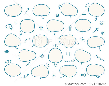 A set of simple speech bubbles, frames, stylish, doodle, speech bubble, decoration, vector, frame, decoration, ornament 121610284