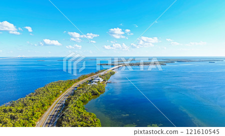 Fort De Soto Park in St Petersburg Clearwater Florida - aerial view Fort De Soto Park in St Petersburg Clearwater Florida - aerial view 121610545