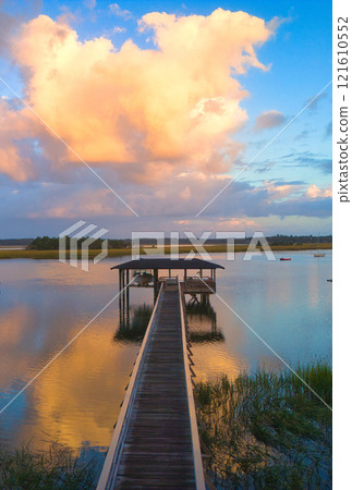 Beautiful Pier at the Isle of hope in Savannah Georgia Beautiful Pier at the Isle of hope in Savannah Georgia 121610552