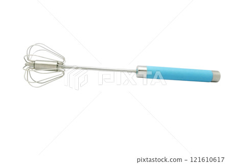 Isolated metal blue egg mixer on transparent background Isolated metal blue egg mixer on transparent background 121610617
