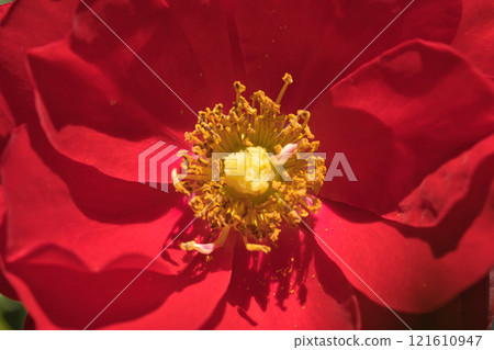 盛開的紅玫瑰花 121610947
