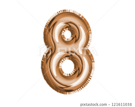 Bronze number eight air balloon for baby shower celebrate decoration party 121611038