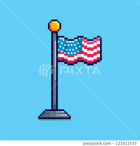 Pixel art American Flag game asset design Pixel art American Flag game asset design 121611533
